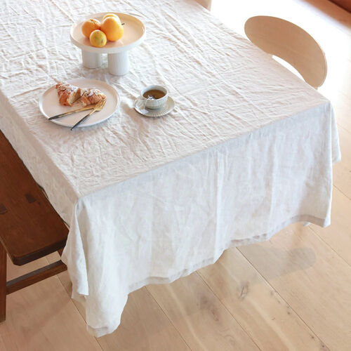 Home Lab 100% French Flax Linen Extra Large Tablecloth 400x150cm